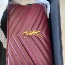 Small YSL Wallet on Chain in Quilted Leather