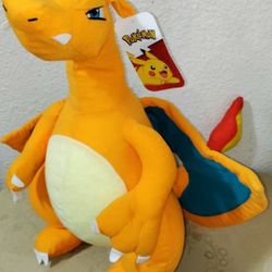 CHARIZARD, POKEMON STUFFED ANIMAL,  21 INCHES. ( PICK UP IN MODESTO.)
