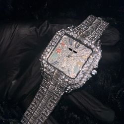 Silver And Rainbow Designer Bussdown Watch