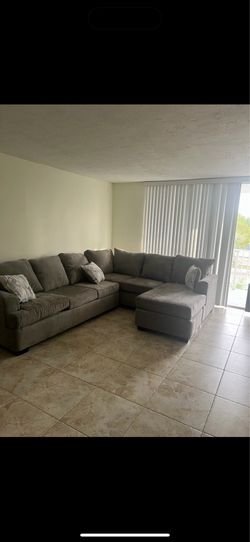 Gray L Shaped Couch