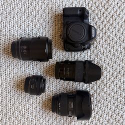 Canon 5d mark iv with 4 lenses