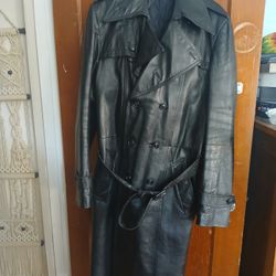 Ladies Leather Trench Coat 