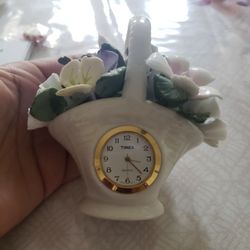Timex Antique China Case Small Clock 