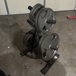Weider Barbell Plates & Weight Rack