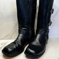 Black Buckle Moto Boots – Kids Size 5 (Target Brand)