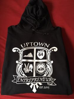 Uptown 757 4x black hoodie/white logo $30