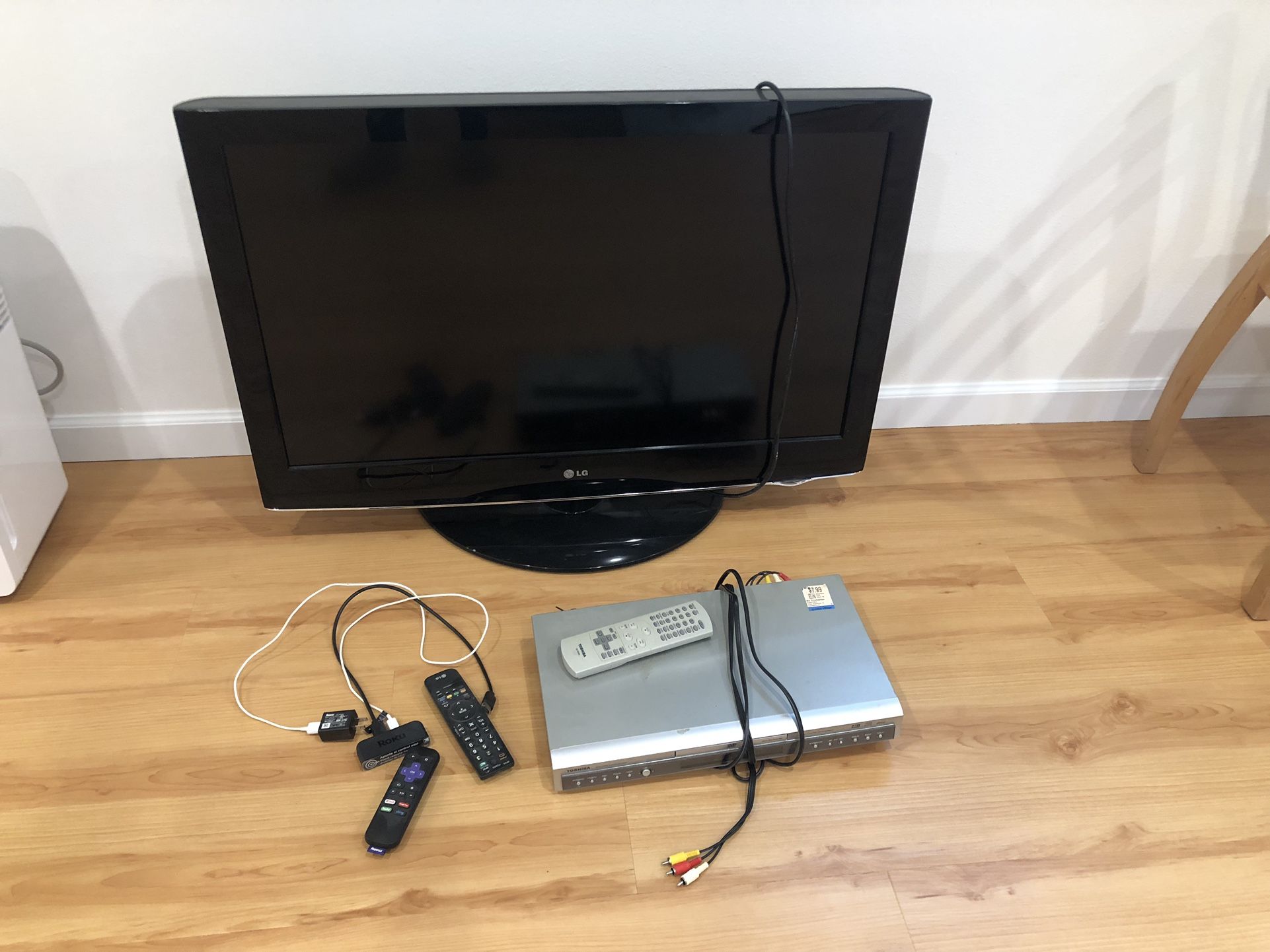 TV, DVD player, Roku