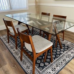 West elm Jensen Dining Table With 4 Baltimore Dining Chair
