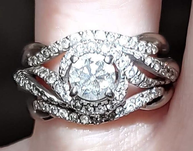 1.4 Ct Diamond Wedding Ring 14k White Gold 
