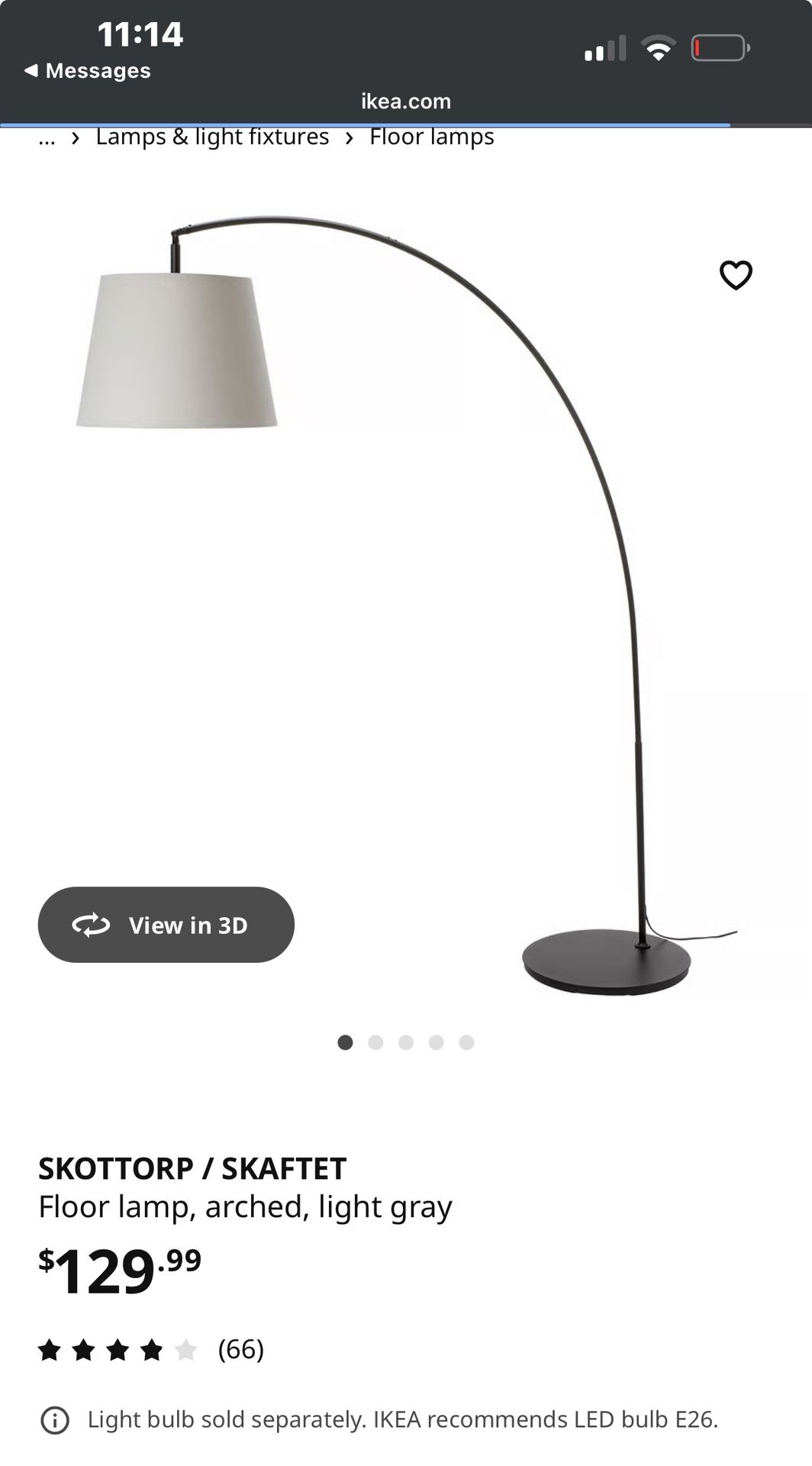 Arched Floor Lamp Light Fixture