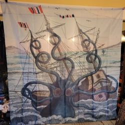 New Octopus The Cracken Pirate Boat Shower Curtain