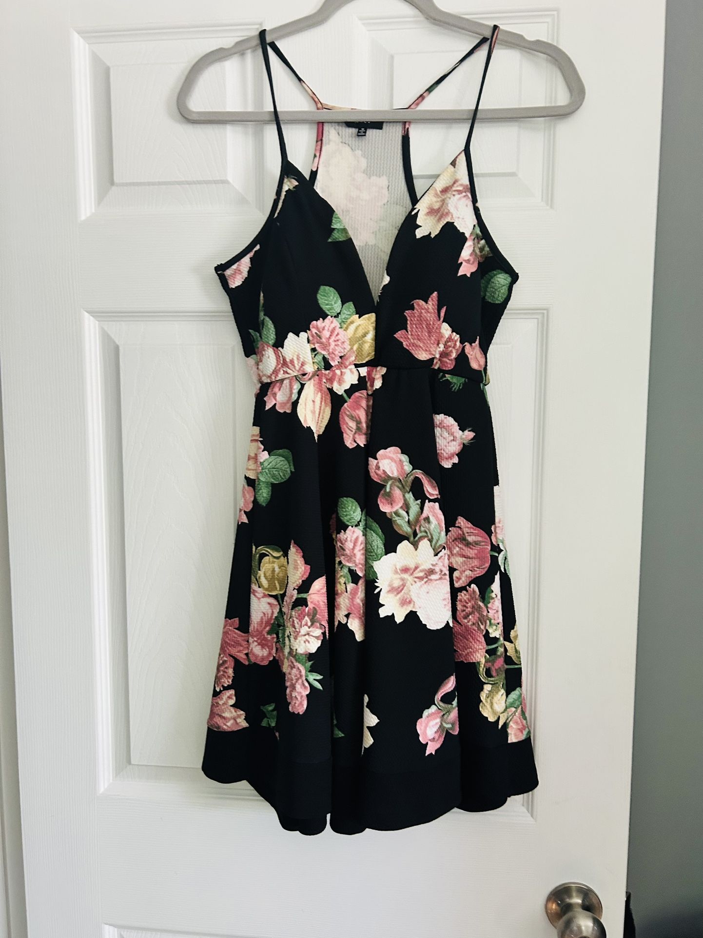 Black Floral Summer/cocktail dress. Size M. $15
