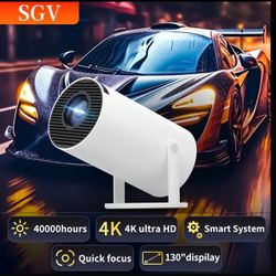 Ultra-Portable 1080P HD Projector with WiFi6, for Android System - Compatible with HDTVs, USB, AV, Smartphones & Laptops