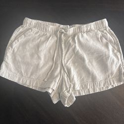 Hollister Linen Shorts With Drawstring And Pockets 