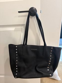Michael Kors Black Studded Leather Tote Bag