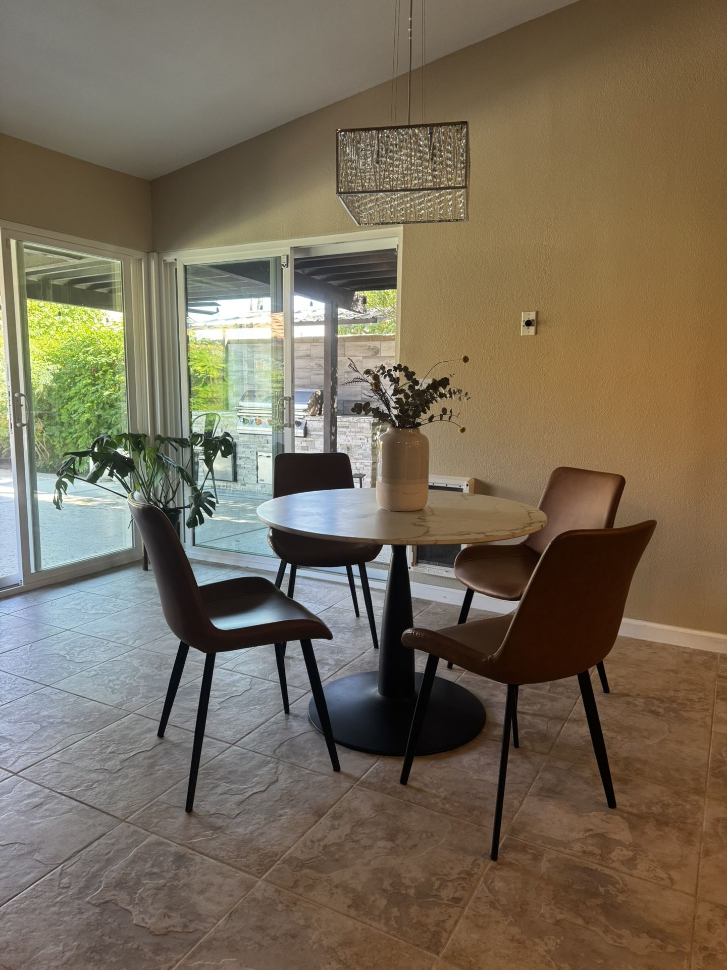 Dinning Table Set 4 Chairs Four Person Dinning Room