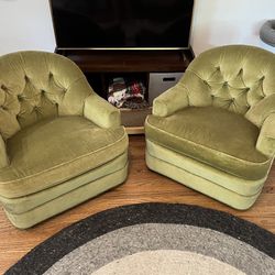 Vintage Rolling Barrel Chairs