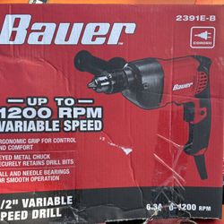 Bauer 1/2” variable speed drill