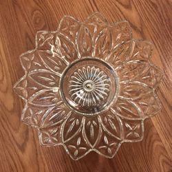 Glass Dish With Silver Stem 