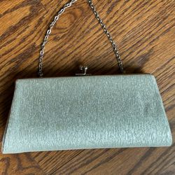 Vtg 1950–60’s shiny silver purse clutch evening special occasions