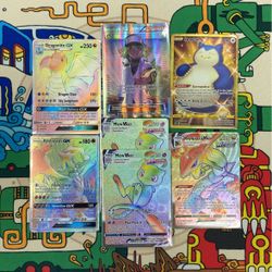 Pokémon Cards Rainbow Dragonite Gold Snorlax 