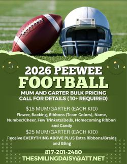 Peewee Team Homecoming Mums and Garters