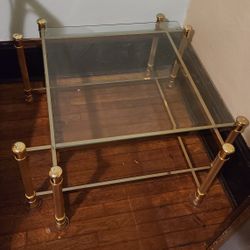 Side Accent Tables Glass Gold Metal 2