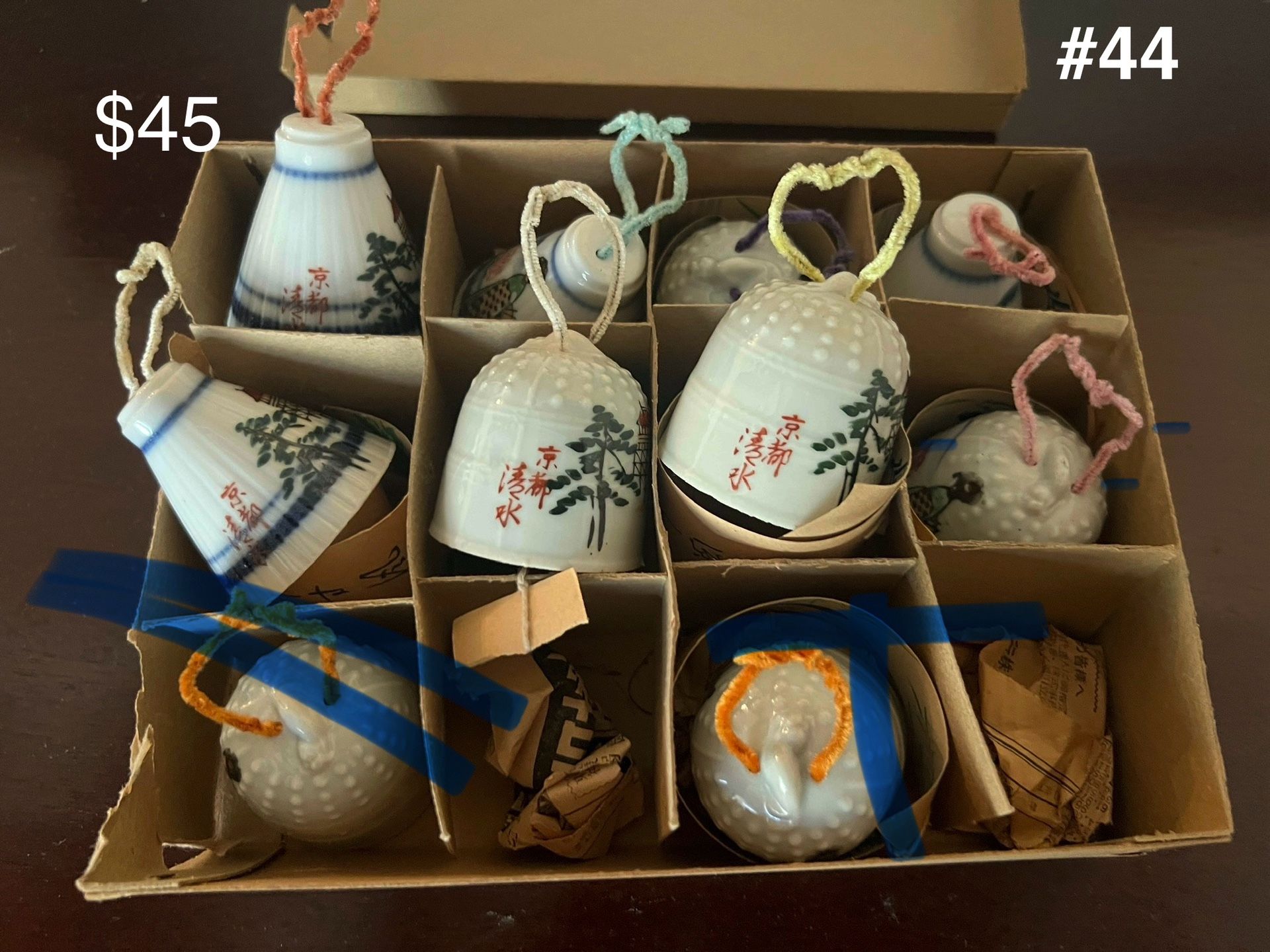 VINTAGE JAPANESE MINIATURE PORCELAIN BELLS