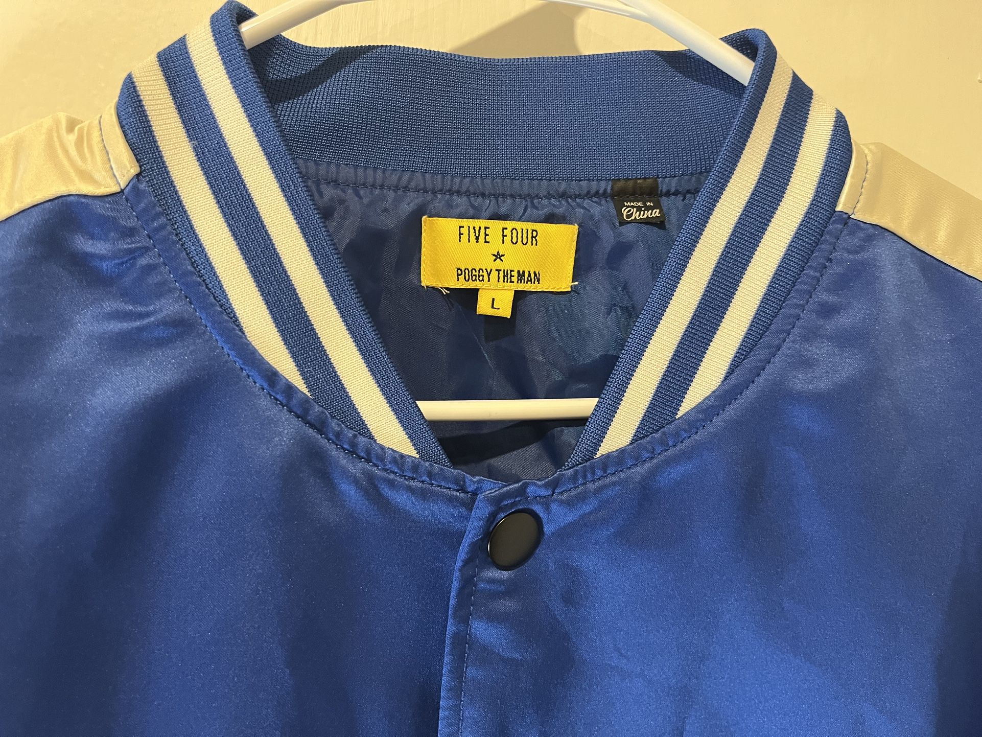 FIVE FOUR POGGY THE MAN SATIN BOMBER JACKET-MEN’S LARGE