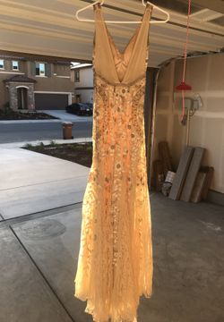 Gold evening dress
