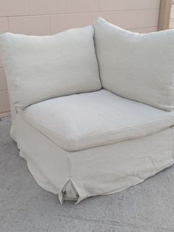 Sixpenny Slipcovered Corner Chair Section