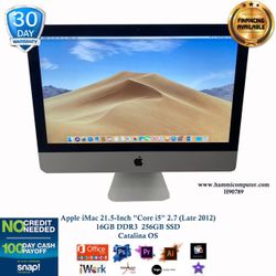 iMac 21.5-Inch "Core i5" 2.7 (Late 2012) 16GB, 256GB SSD, Catalina OS "H90789"