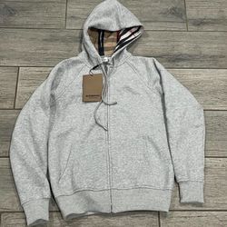 Burberry Gray hoodie zip up (Brand New)