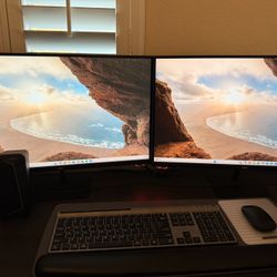 2024 Dell Inspiron i7 Desktop With Monitors, Mouse, Keyboard, And Speakers 