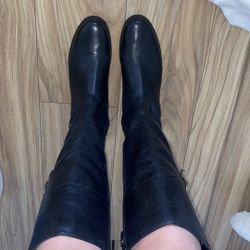 Black Classic Cole Haan Leather Boots 