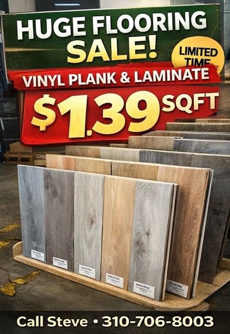 SPC Vinyl Flooring Waterproof Durable $1.39/SQFT