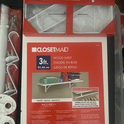 Closet Maid Shelf,brackets  And Hanging Rod