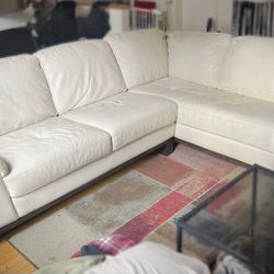 FREE White Faux Leather Sectional Sofa