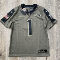 Nike NFL Cam Newton NE New England Patriots Salute to Service Jersey Men Sz L US