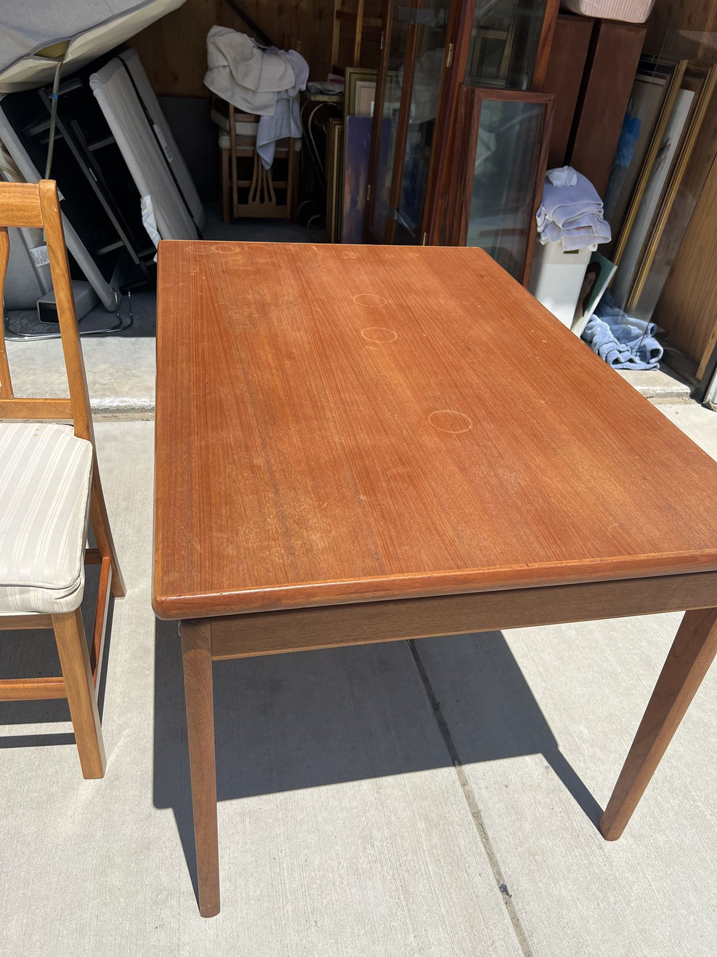 Teak Expandable Table & 6  Chairs