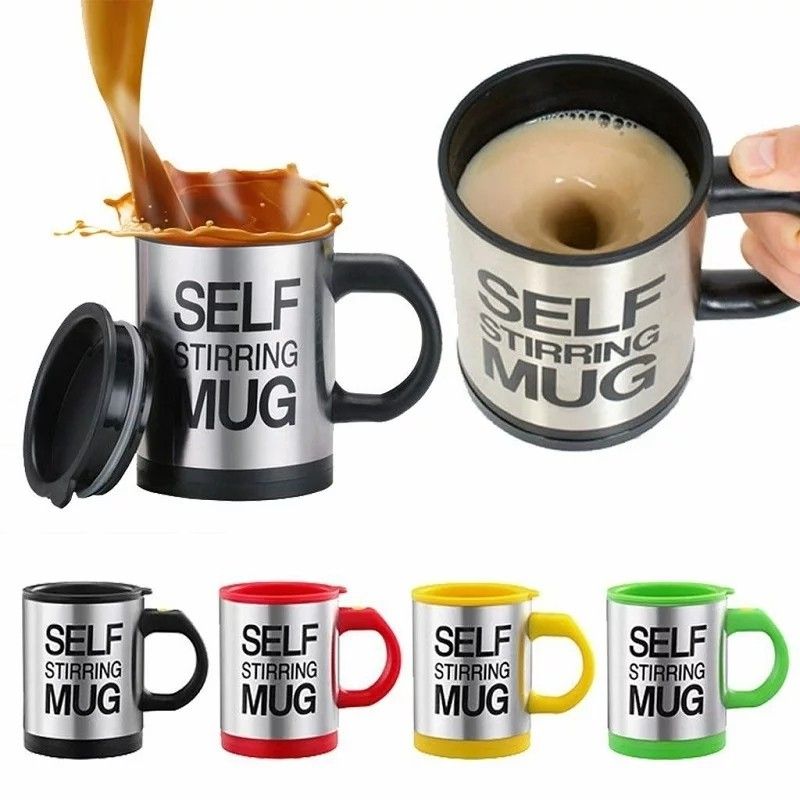 Self Stirring Coffee Mug Cup - 400ml Automaticl Electric Stainless Steel Self Mixing & Spinning Home Office Travel Mixer Cup