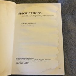 Specifications: for architecture, engineering, and construction book
