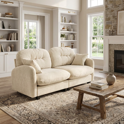 Roselyn 74" Modular Chenille Cloud Loveseat Sofa with Tufted Cushion Backrest