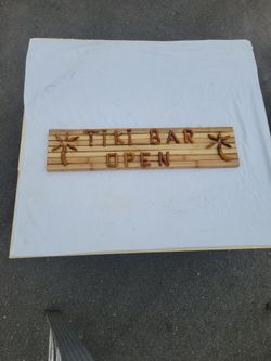 Tiki BAR. Open. Wall Sign