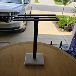 Tabletop Towel Rack – Black Iron & Marble Base | $10