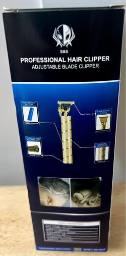 BRAND NEW IN BOX SMS Professional Hair Clipper KM-1974A cordless, gold-toned trimmer sharp stainless steel/carbon steel T-blade 1300mAh lithium-ion ba