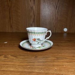 Vintage Duchess China "Kingsley Fruits" raspberry pattern teacup and saucer