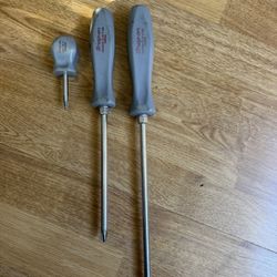 Snap On 3PC Pozidrive Screwdriver Grey Handle