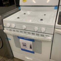 New Scratch And Dent GE Gas Stove In White 6 Months Warranty 