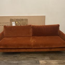 Rust Velvet Sofa (Must Go!)